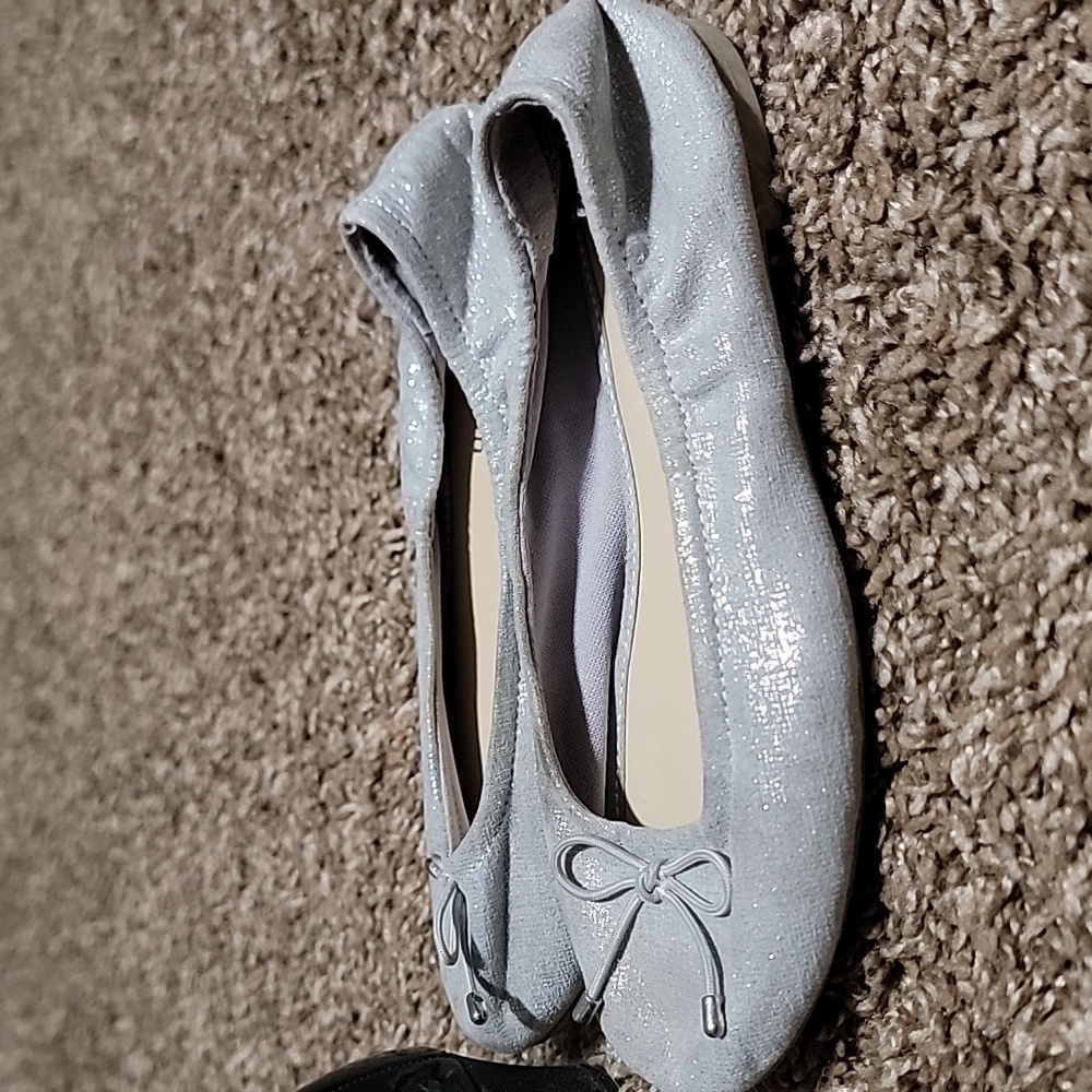 American Eagle Size 13 Black Gray Sparkles Heels Flats Dress Shoes - Picture 6 of 12